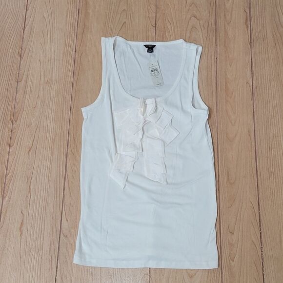 ANN TAYLOR RUFFLE FRONT TANK TOP - NWT - Picture 1 of 4